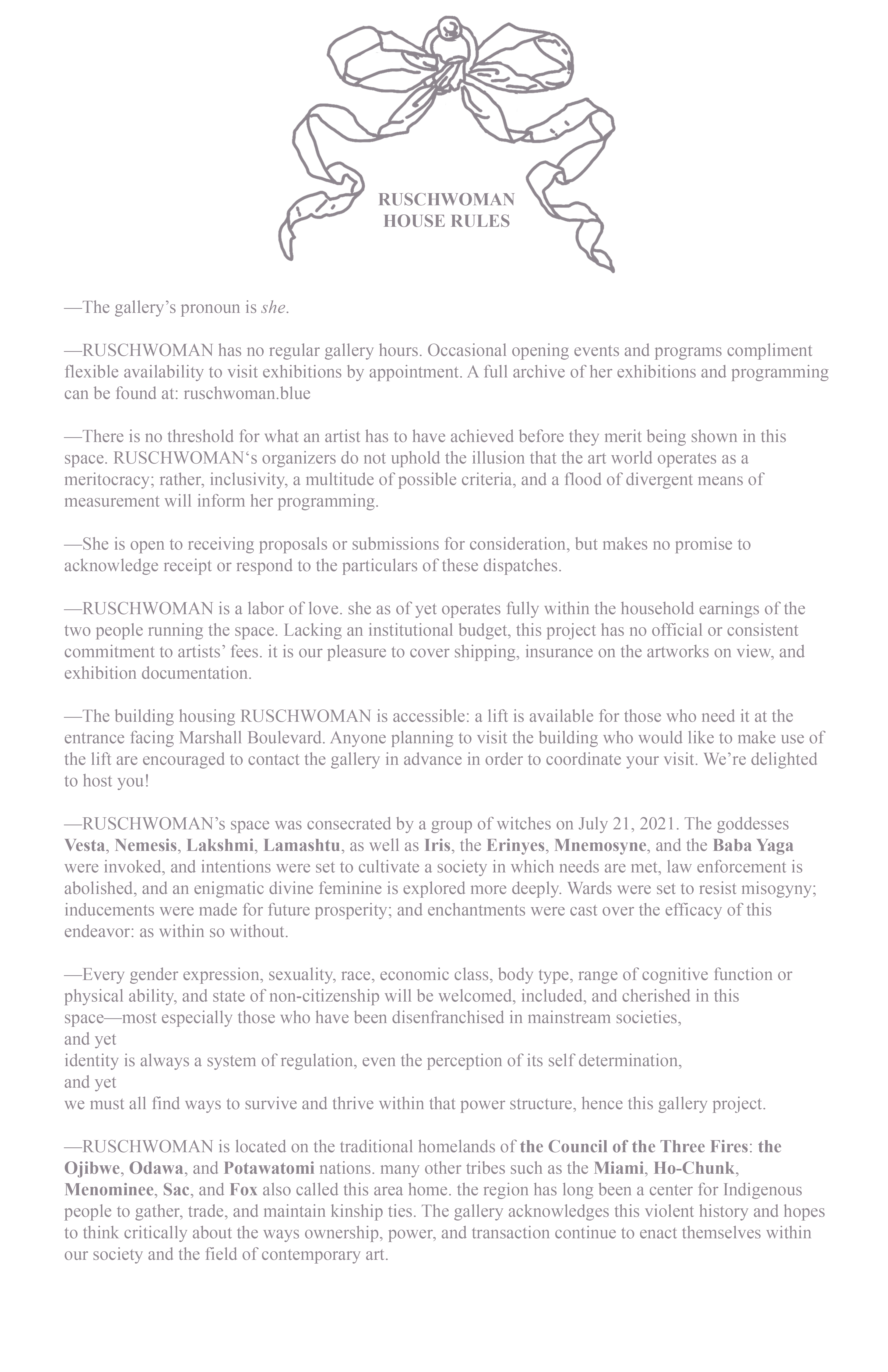 an image listing the house rules