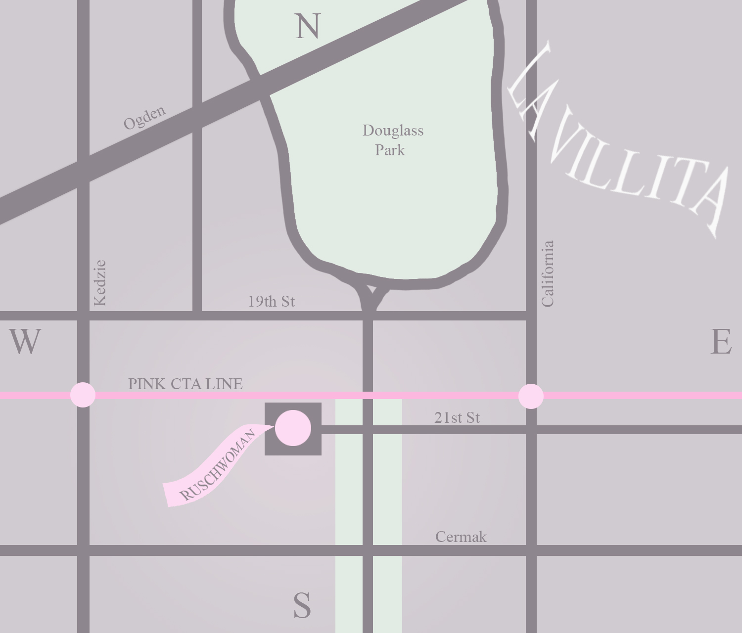 A map to Ruschwoman Gallery
